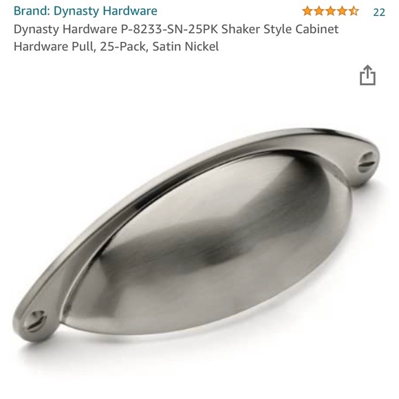 Dynasty Hardware P-8233-SN-25PK Shaker Style Cabinet
Hardware Pull, 25-Pack - Picture 3 of 3